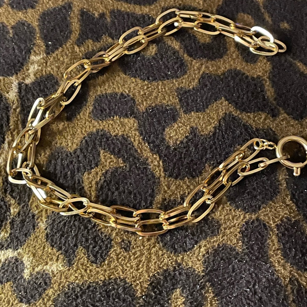 New gold plated paperclip necklace adorable necklace sz 24” - Picture 2 of 3